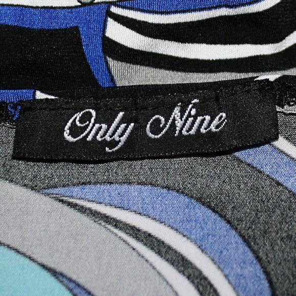 ONLY NINE Blouse Swirl Paisley Fall Long Sleeve Abstract Floral Top Blue XL - Picture 4 of 11